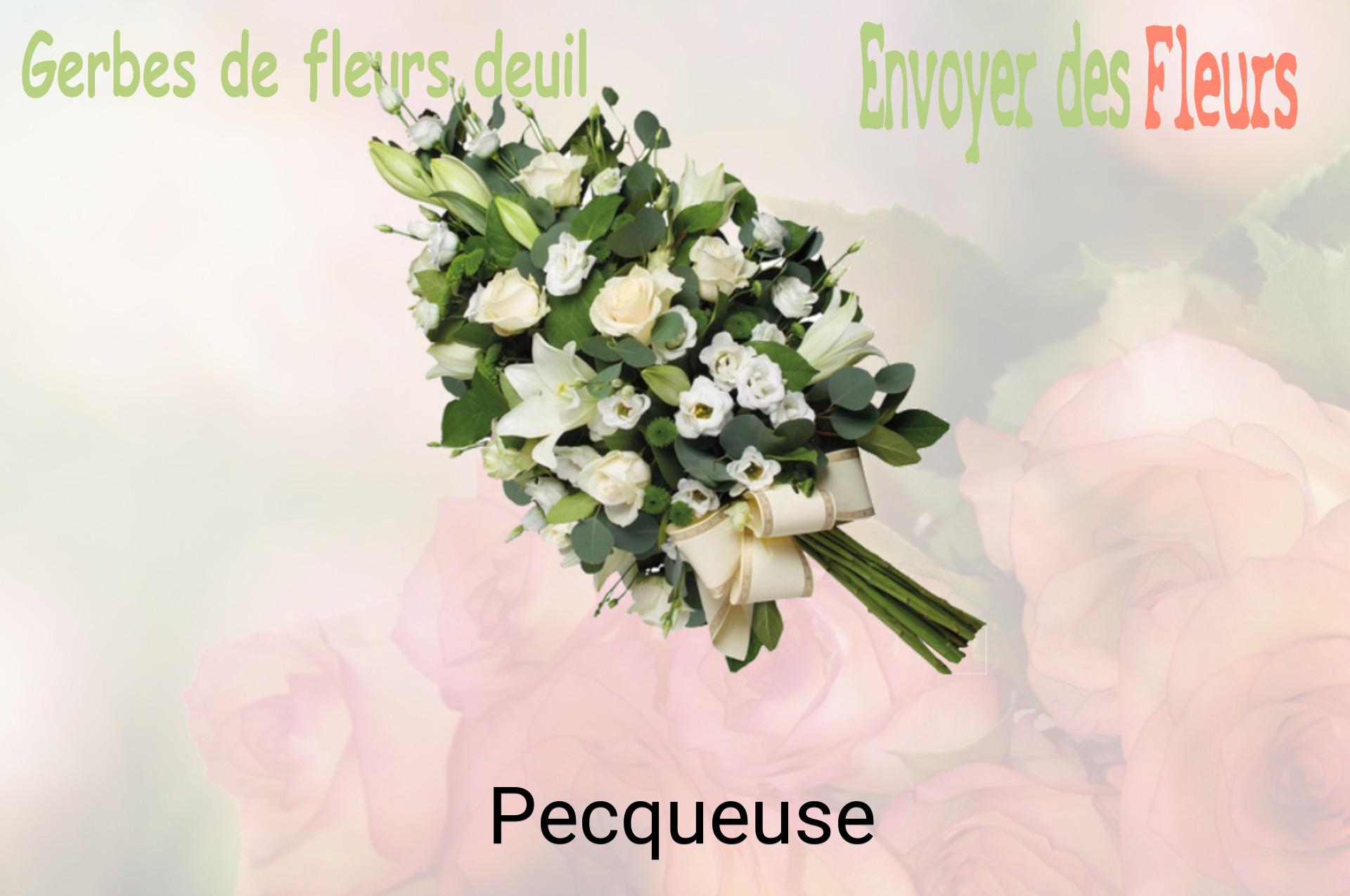 Gerbe de fleurs de deuil livrée à Pecqueuse